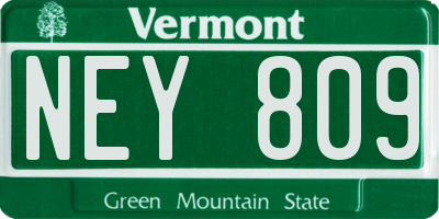 VT license plate NEY809