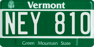 VT license plate NEY810