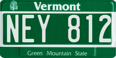 VT license plate NEY812