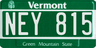 VT license plate NEY815