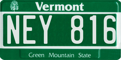VT license plate NEY816