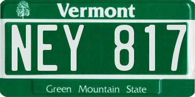 VT license plate NEY817