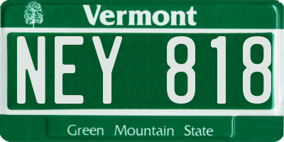 VT license plate NEY818