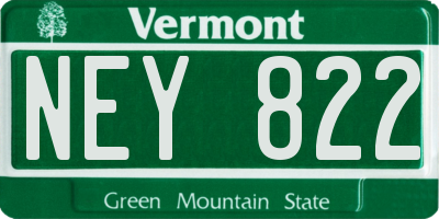 VT license plate NEY822