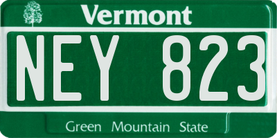 VT license plate NEY823