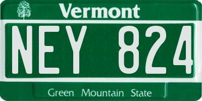 VT license plate NEY824