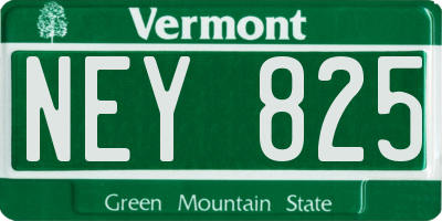 VT license plate NEY825