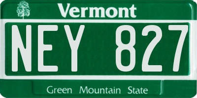 VT license plate NEY827
