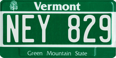 VT license plate NEY829