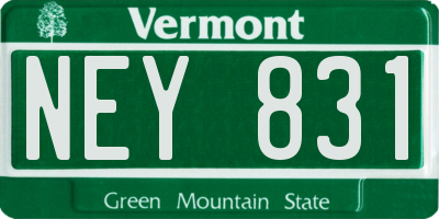 VT license plate NEY831