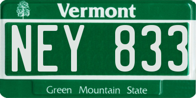 VT license plate NEY833