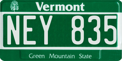 VT license plate NEY835