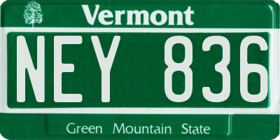 VT license plate NEY836