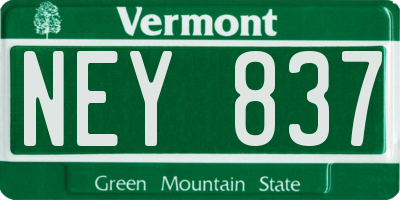 VT license plate NEY837