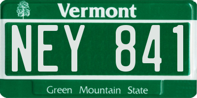 VT license plate NEY841