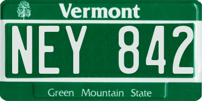 VT license plate NEY842
