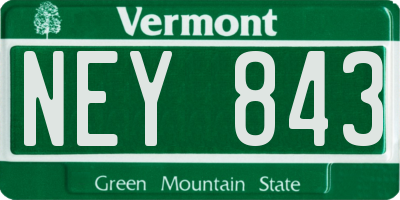 VT license plate NEY843
