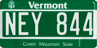 VT license plate NEY844