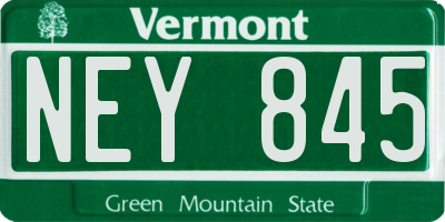 VT license plate NEY845