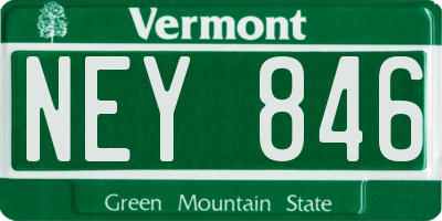 VT license plate NEY846