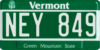 VT license plate NEY849