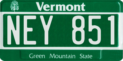 VT license plate NEY851
