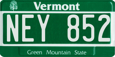 VT license plate NEY852