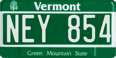 VT license plate NEY854