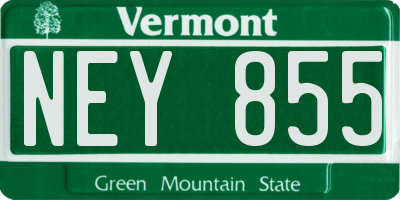 VT license plate NEY855