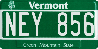 VT license plate NEY856