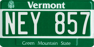 VT license plate NEY857