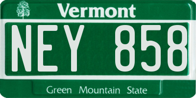 VT license plate NEY858