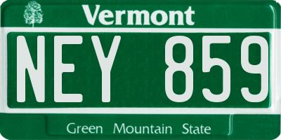 VT license plate NEY859