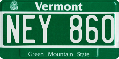 VT license plate NEY860