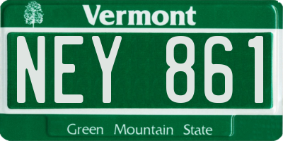 VT license plate NEY861