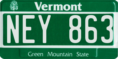 VT license plate NEY863