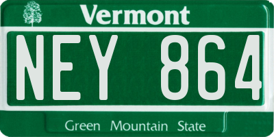 VT license plate NEY864