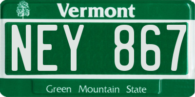 VT license plate NEY867