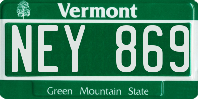 VT license plate NEY869