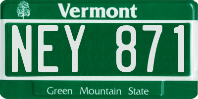 VT license plate NEY871