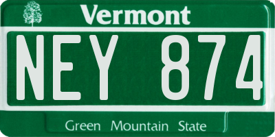 VT license plate NEY874