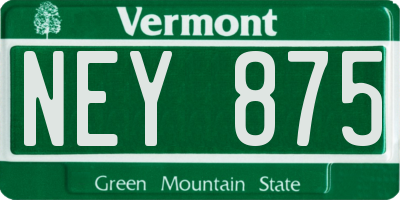 VT license plate NEY875