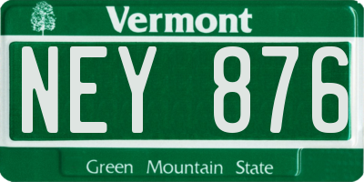 VT license plate NEY876