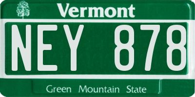 VT license plate NEY878