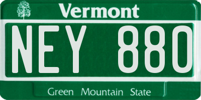 VT license plate NEY880