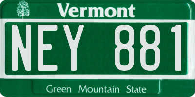VT license plate NEY881