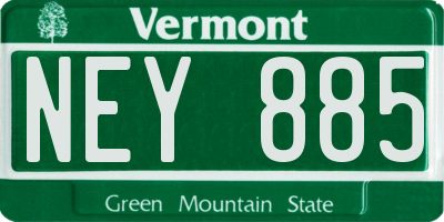 VT license plate NEY885