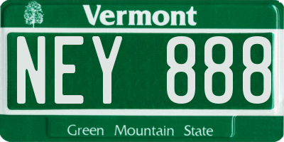 VT license plate NEY888
