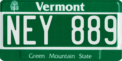 VT license plate NEY889