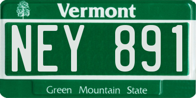 VT license plate NEY891